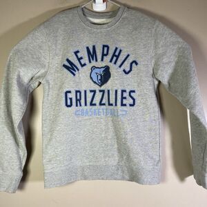 Fanatics Memphis Grizzlies Logo Mens Small Heather Gray Long Sleeve Sweatshirt